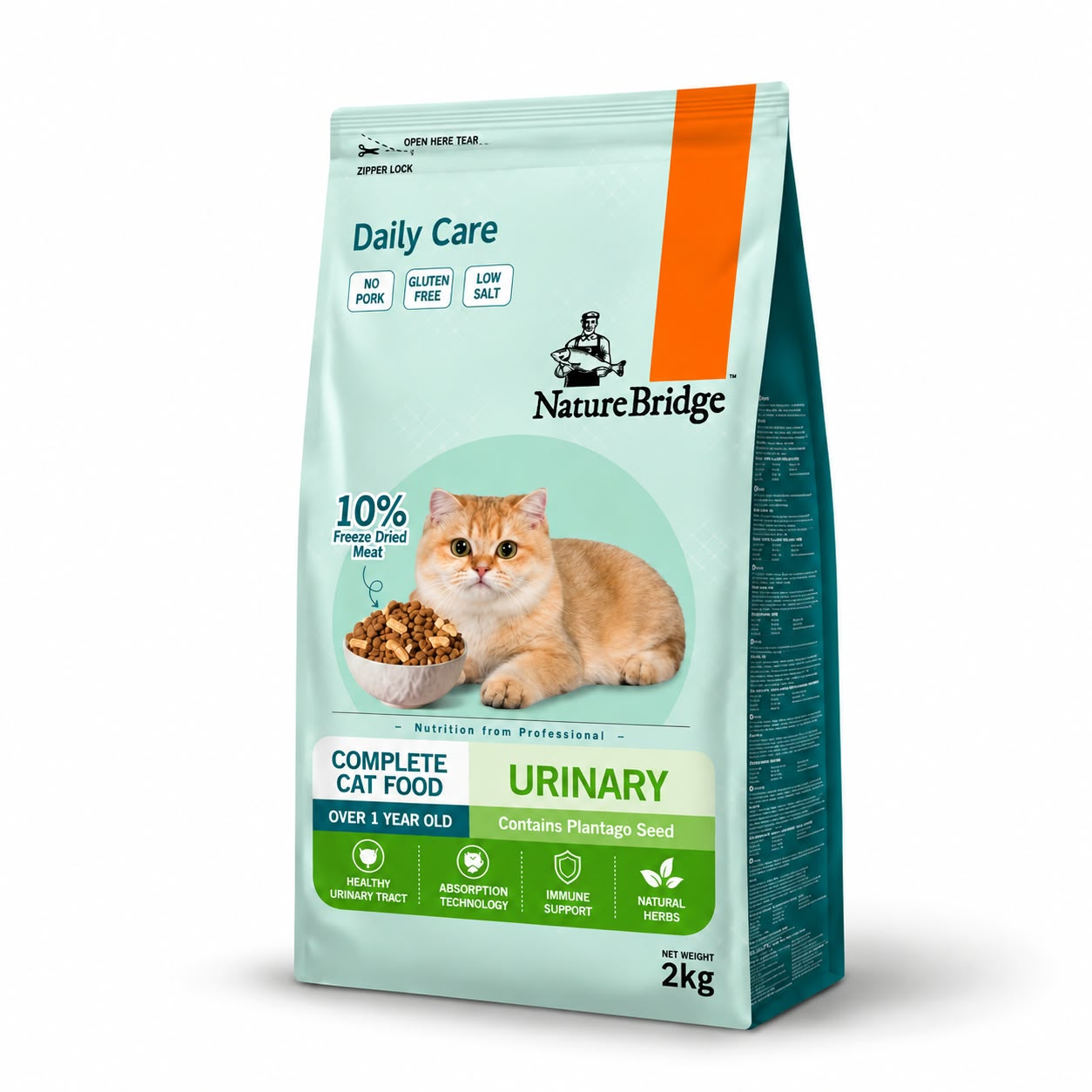 Nature Bridge Daily Care Urinary with Freeze Dried Meat Complete Food for Adult - 2kg
